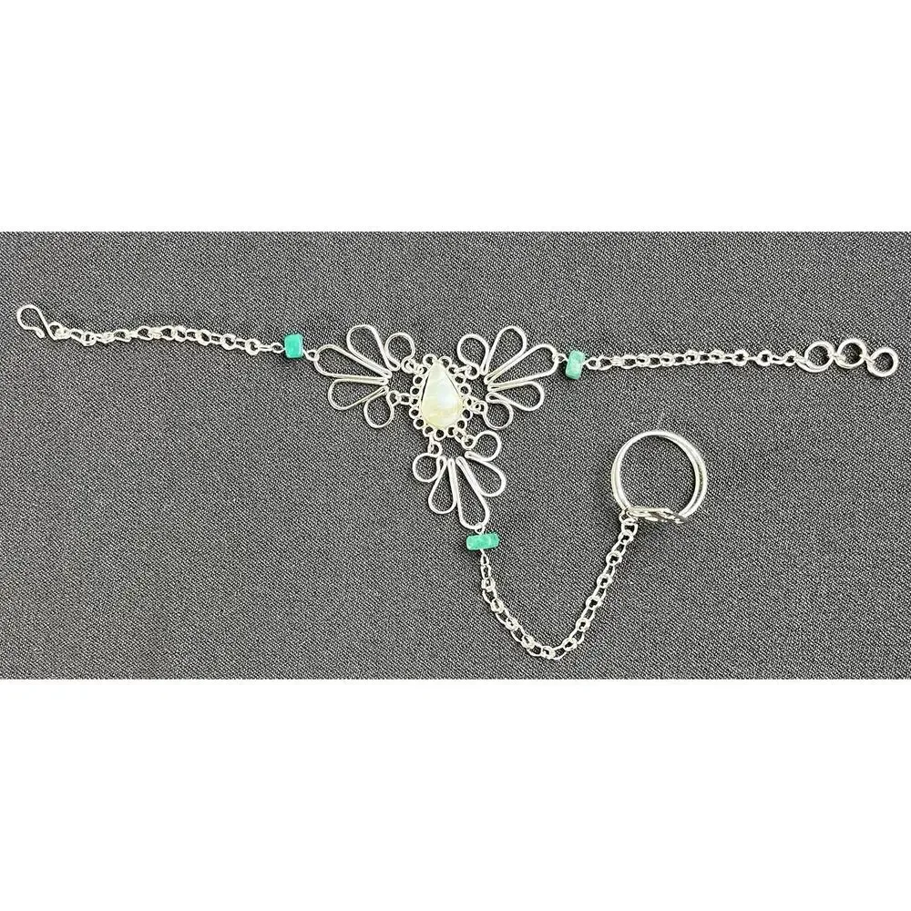 Slave Bracelet From Perú Handmade With Peruvian Opal Stone